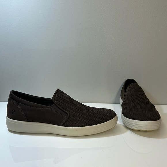 Ecco Other - Ecco Soft 7 Woven Brown Leather Slip On Sneaker Shoes Size 42(8-8.5)